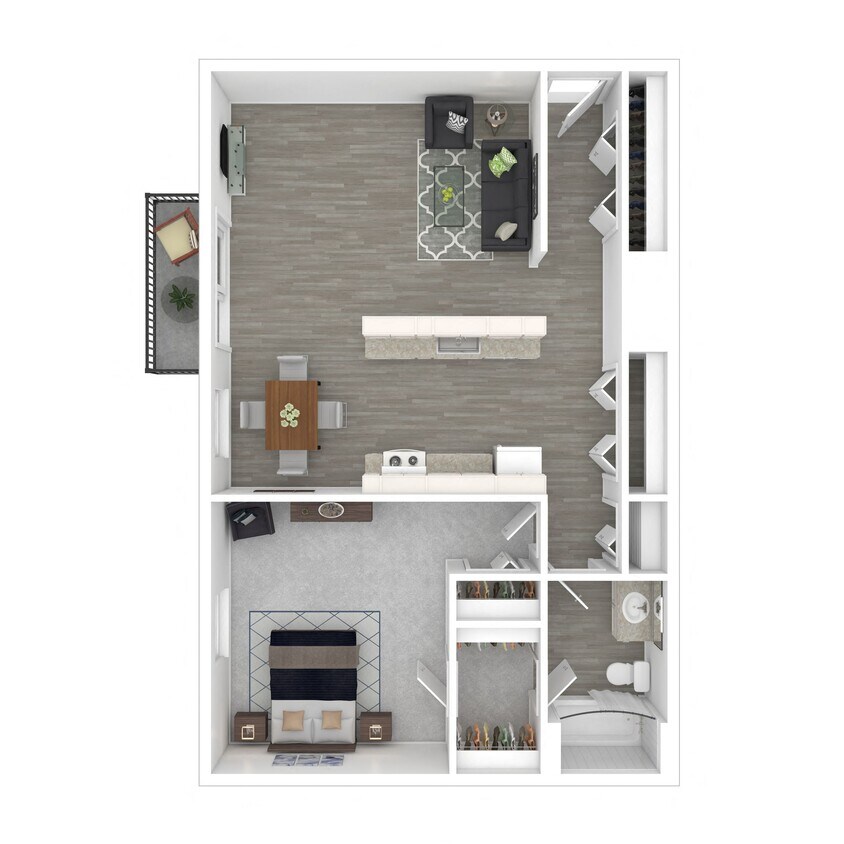 Floor Plan - 1 Bedroom 1 Bath