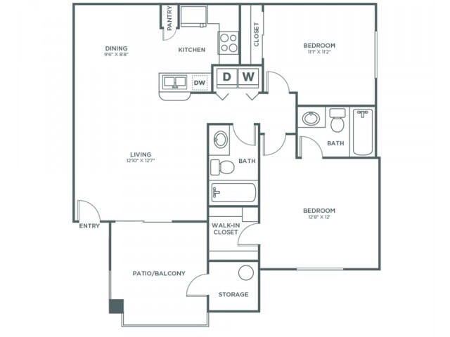 2b2bA- Sophisticated - 2 Bedroom 2 Bath A - Sophisticated