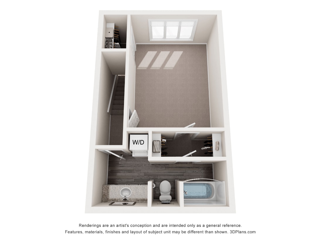 Floor Plan - 1 Bed 1.5 Bath Regency Renovated