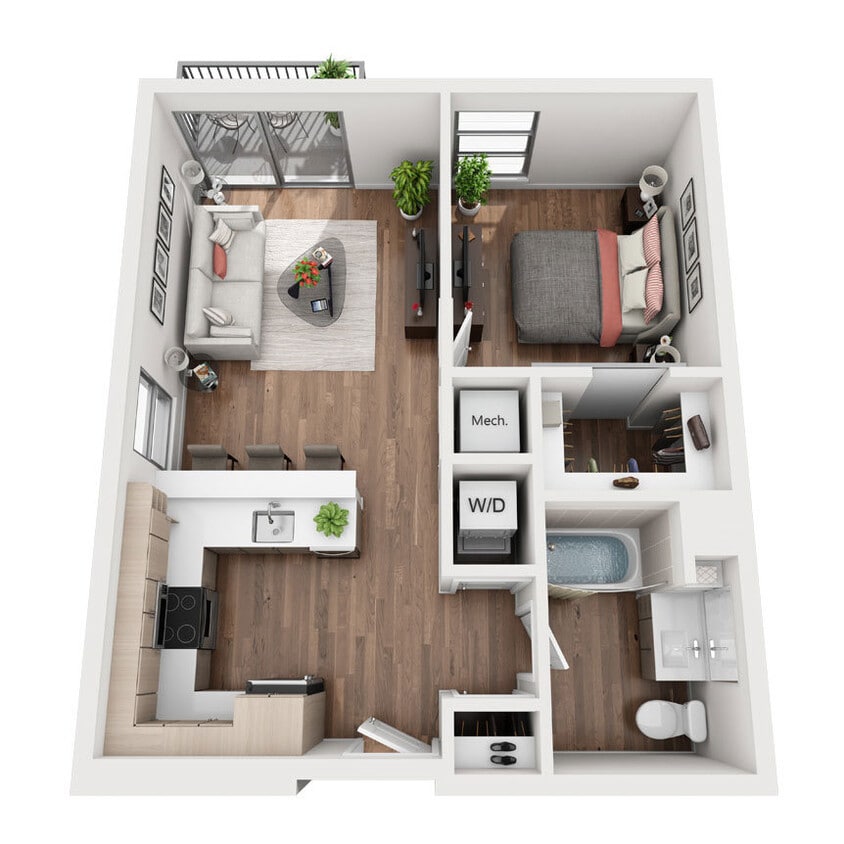 A6b floor plan La Plaza Village - A6b
