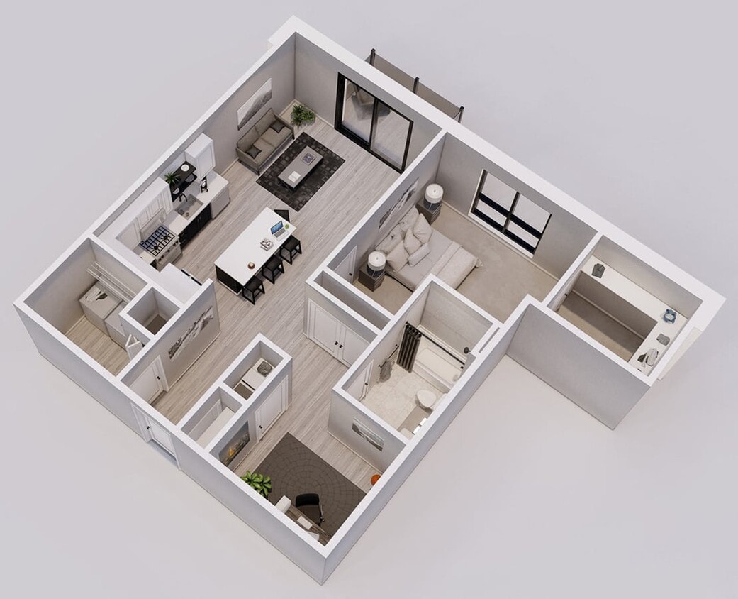 Floor Plan - Bloomerang Style F - 1 Bedroom + Den