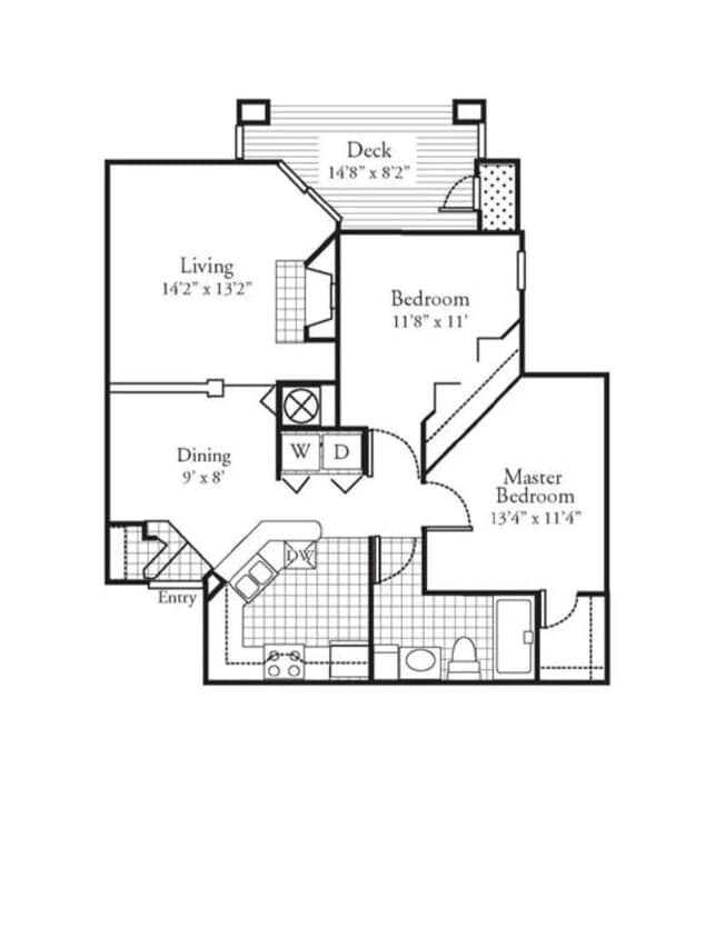Floor Plan - 2 Bed 1 Bath