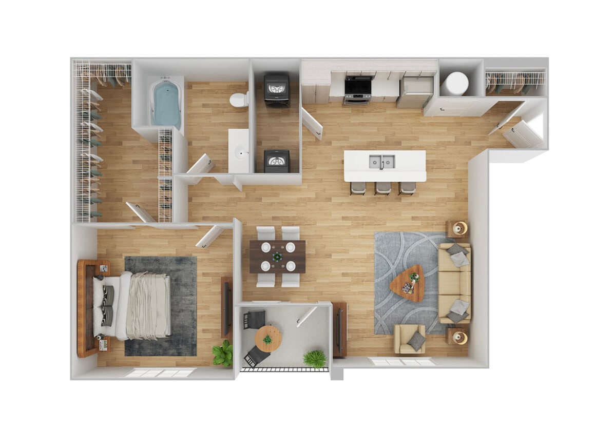 1 Bedroom | 1 Bath | 810 SF | Renovated - A3 | Renovated