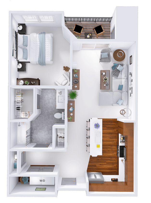 Floor Plan - NorthTown - B1 - 1Bed - 1 Bath