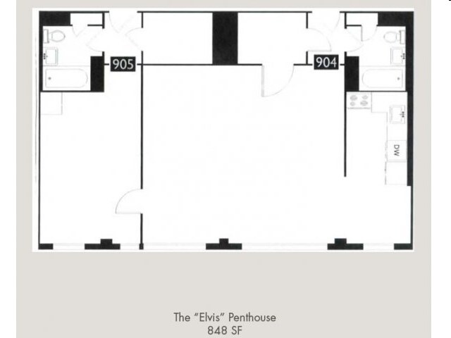 The "Elvis" Penthouse - 2 Bedrooms, 1 Bathroom