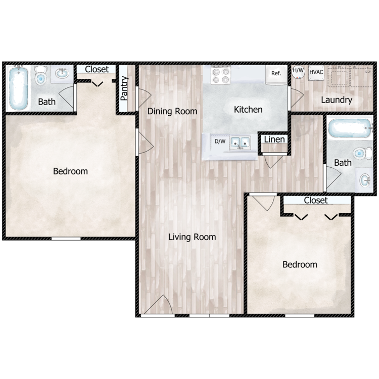 2x2_860_847293.png - 2 Bed 2 Bath