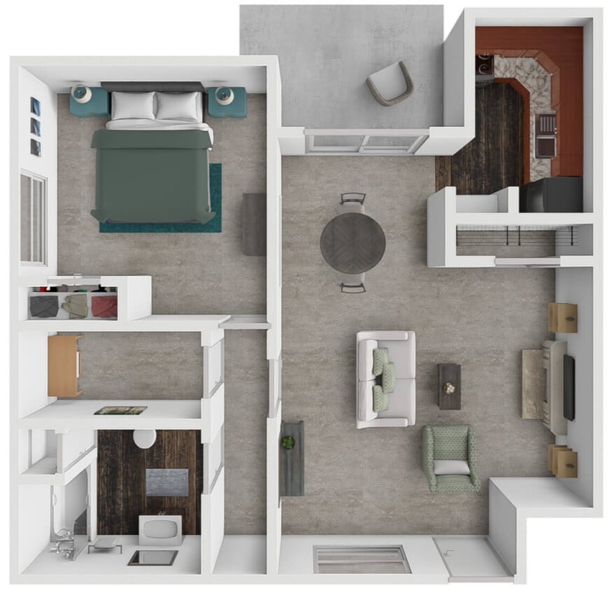 Floor Plan - Executive-1Bed 1Bath
