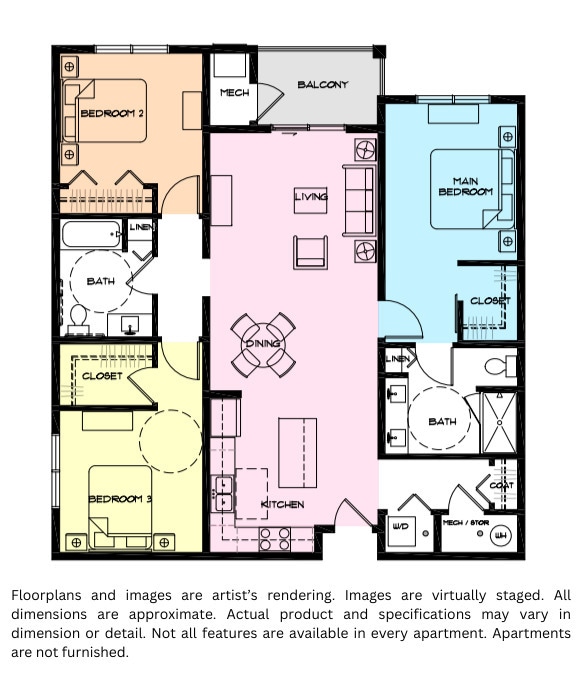 Floor Plan - 3 Bedroom + 2 Bathroom