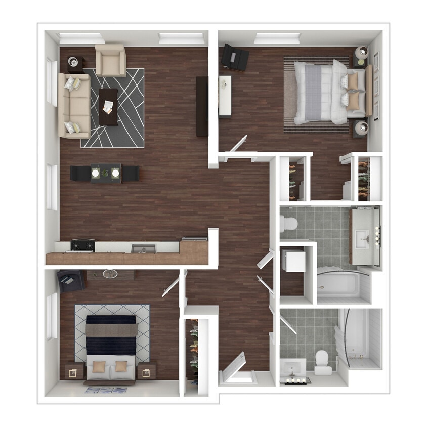 Floor Plan - 2 Bedroom Corner