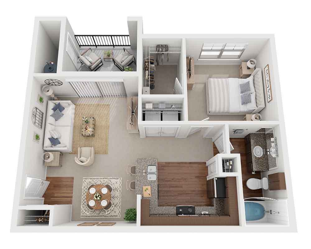 Floor Plan - One Bedroom A1B