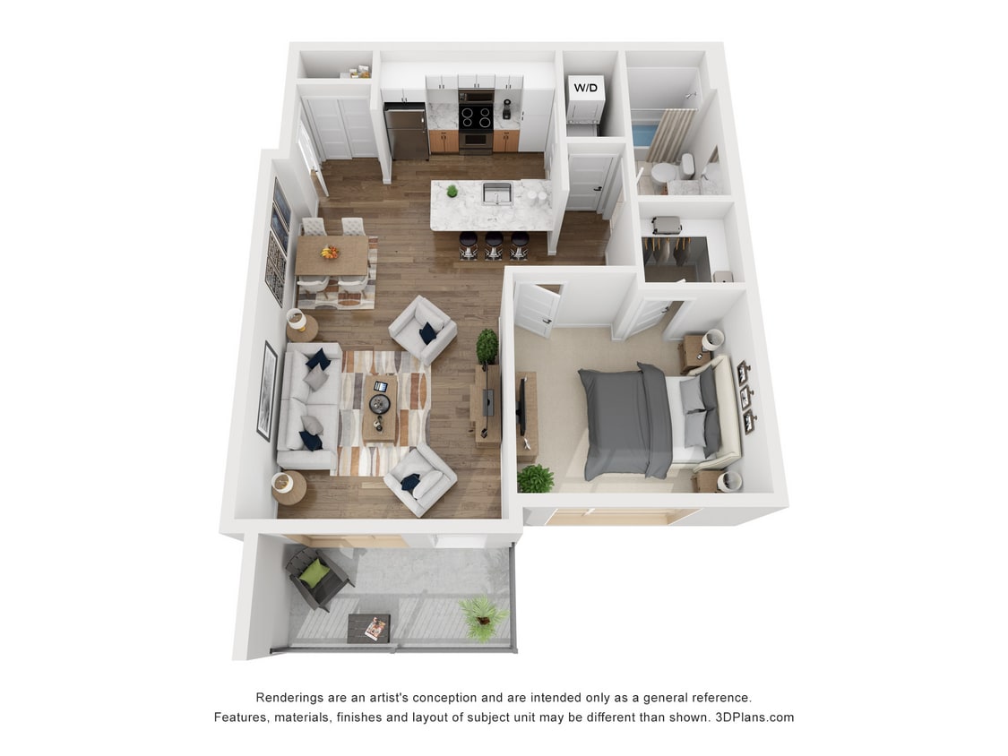 Floor Plan - 1 Bedroom 1 Bath