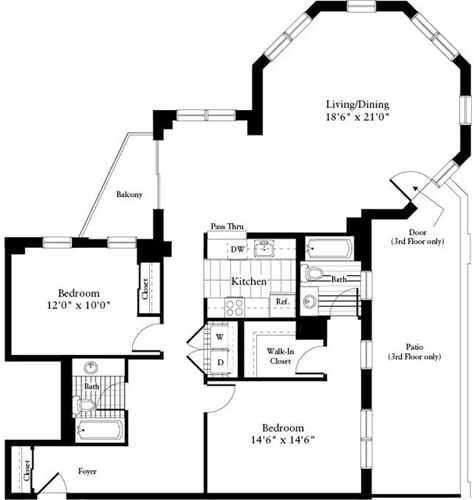 Floor Plan - 2 Bedrooms HH