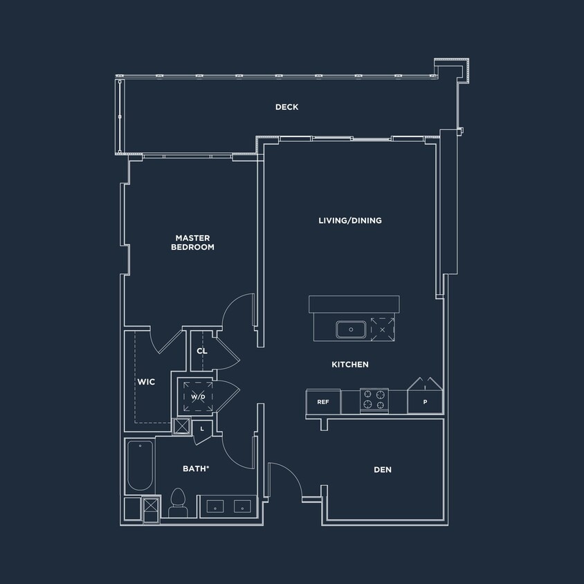 Floor Plan - ONE BEDROOM + DEN