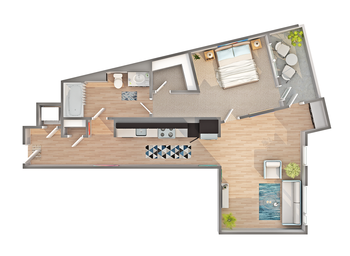 A4 | 1-Bedroom Floorplan - A4