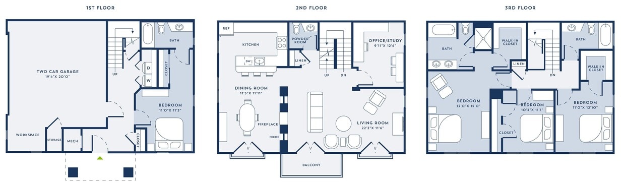 Floor Plan - 4 Bed/3.5 Bath-Townhouse-TH7700