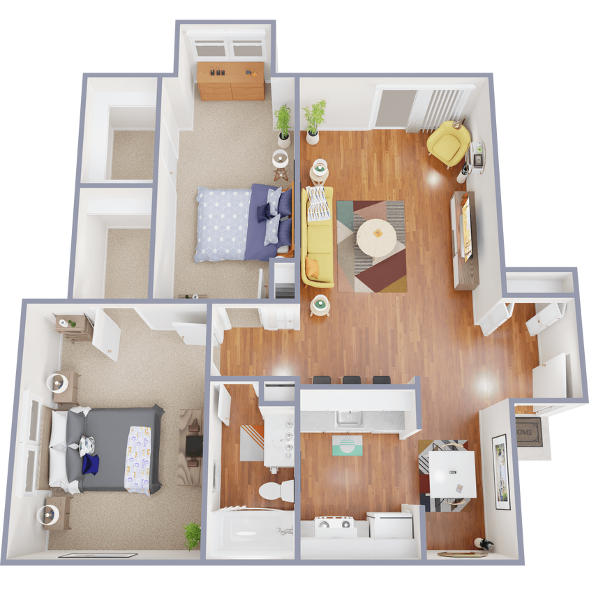 Floor Plan - Two Bedroom One Bath Simply Modern