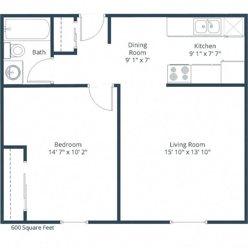 Floor Plan - One Bedroom 11D