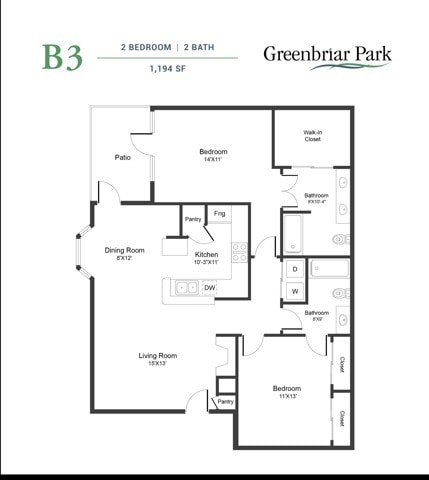 B3R - 2x2 Floor Plan - B3R