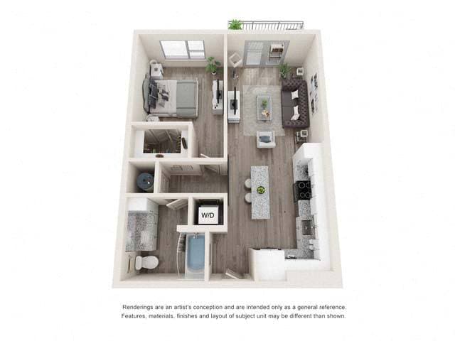 Floor Plan - One-Bedroom (A2)