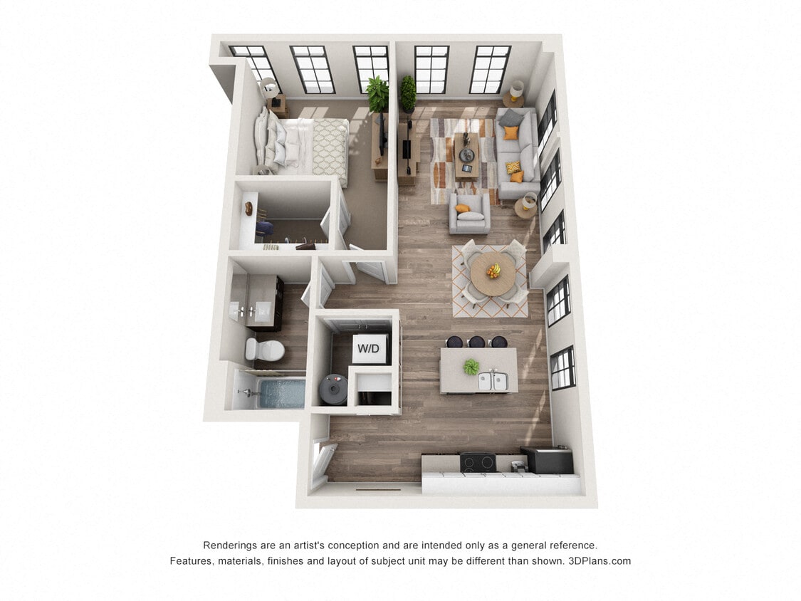 Floor Plan - 1 Bedroom 1D - 2