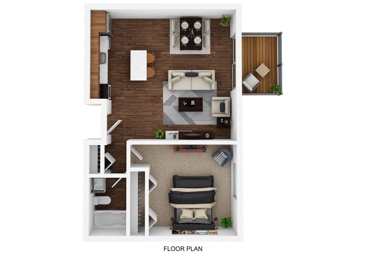Floor Plan - 1 Bed 1 Bath