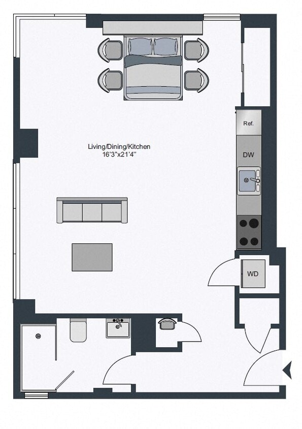 Floor Plan - Furnished Studio