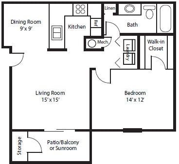 1BR/1BA - The Sienna