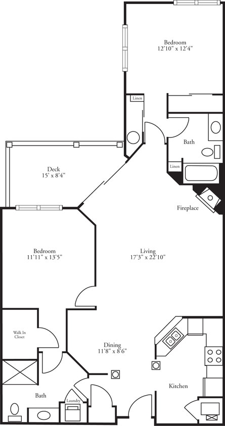Floor Plan - Pinnacle - 2 Bed, 2 Bath Colonial