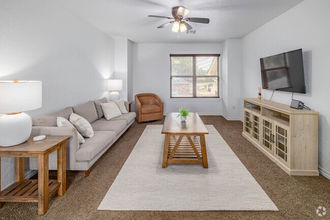 Upper Basic Furnished Unit - 3BR, 2BA - 1,300SF - Living Room - Prairie Breeze Townhomes
