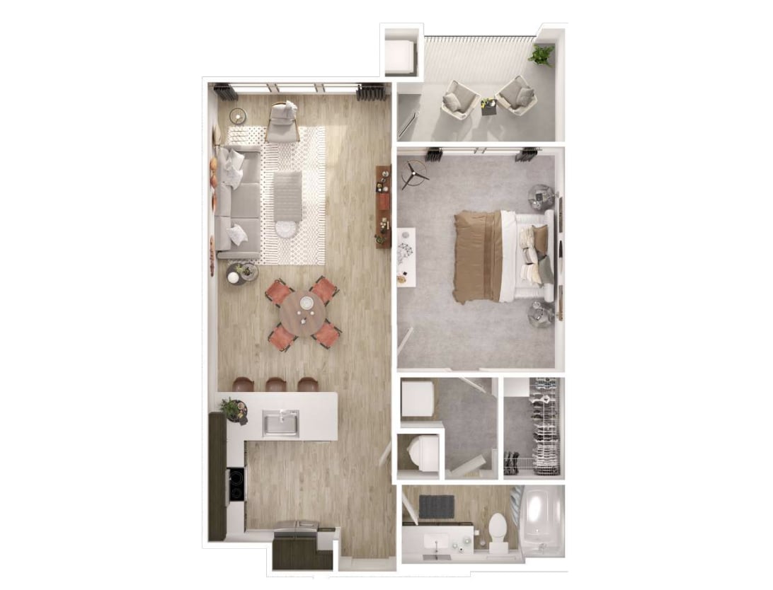 A2_1Bed_1Bath_793 Sq Ft - A2 - One Bedroom, One Bathroom
