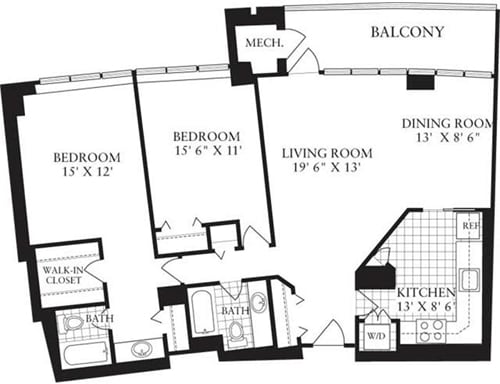 Floor Plan - 2 Bedrooms K