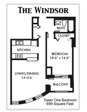 Windsor | 1 Bed 1 Bath | 699 sqft - One Bedroom-699 sqft