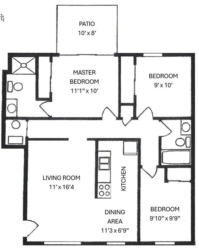Floor Plan - 3 Bed 2 Bath