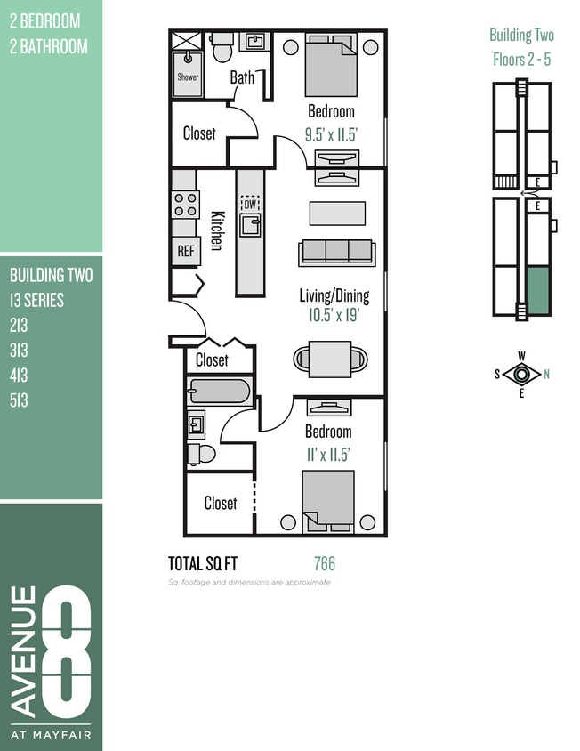 Floor Plan - 13 Series 2 Bedroom / 2 Bath