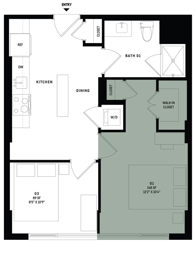 Floor Plan - Co-Living B6A-Bedroom 1