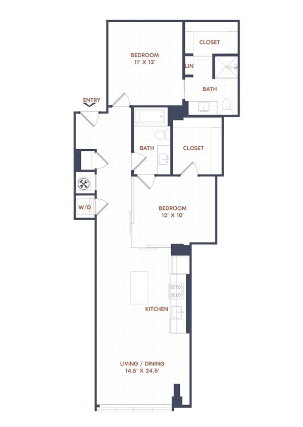 Floor Plan - 2 Bed/2 Bath-B10