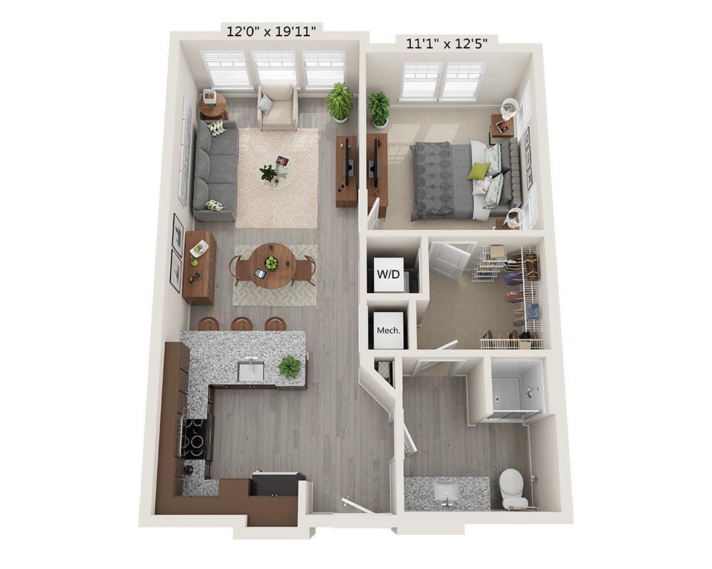 Floor Plan - One Bedroom A1G