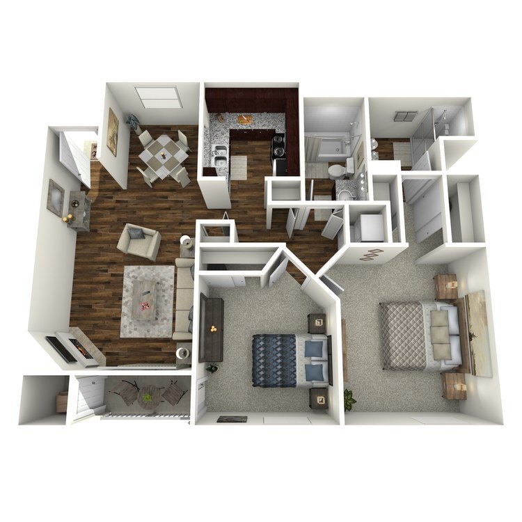 Floor Plan - Two Bedroom Two Bathroom - C