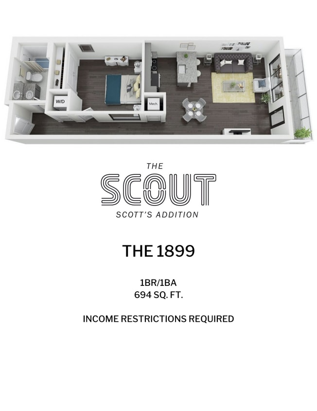 Floor Plan - *The 1899 - Income Restricted*