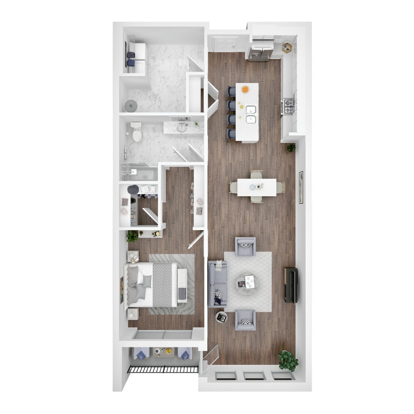 Floor Plan - The Pierce (Furnished)