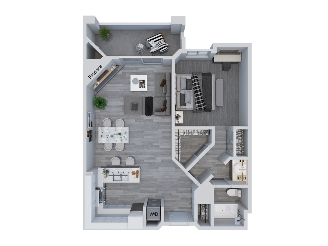 Floor Plan - 1BD, 1BTH R