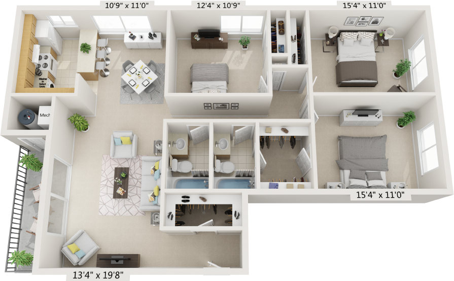 Floor Plan - 3BR L