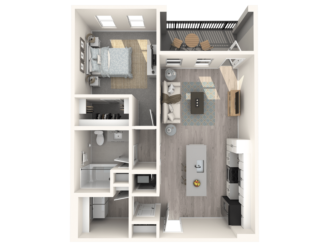 Floor Plan - 1 Bed/1 Bath-A1