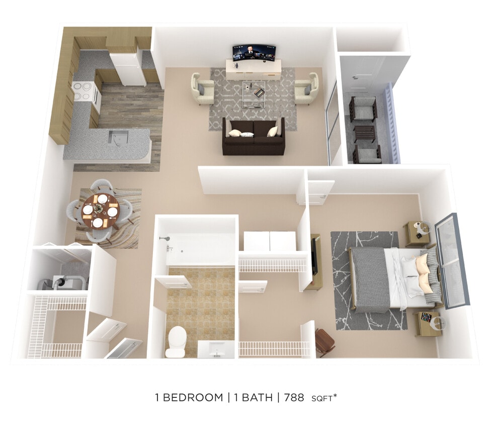 Floor Plan - One Bedroom