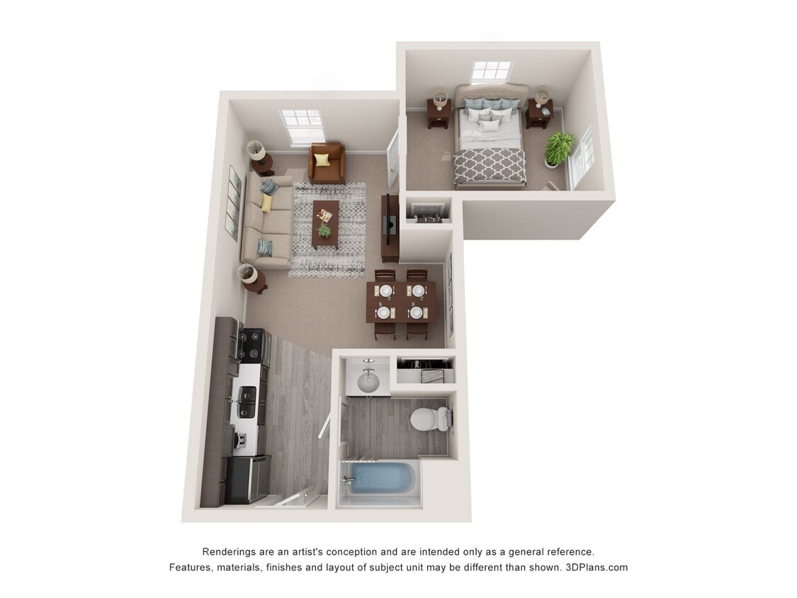 Floor Plan - 1 Bedroom Elevation 5100