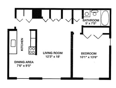 1BR/1BA - 1 Bedroom, 1 Bathroom - Classic