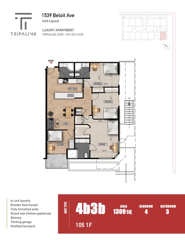 Floor Plan - Unit 105