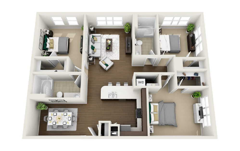 Floor Plan - 1C1R - Phase 1 Renovated