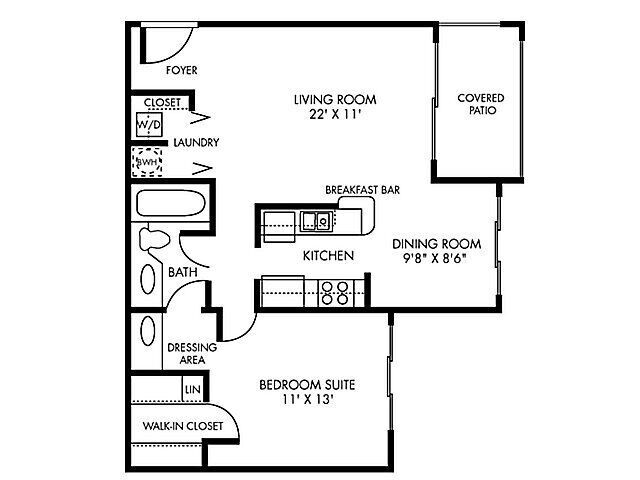 Floor Plan - 1 Bedroom