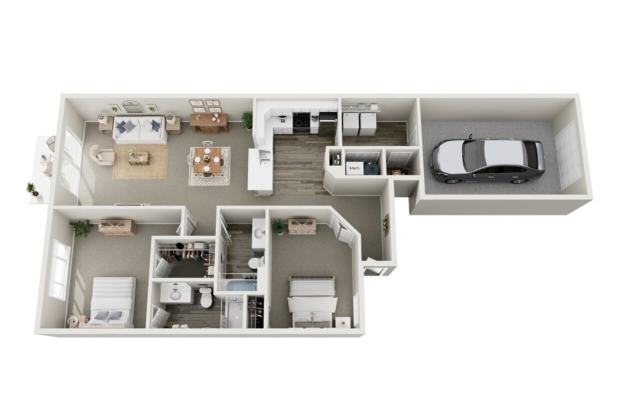Floor Plan - 1,579 SQ.FT. 2BR,2BA, Attached Garage